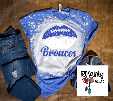 Centennial Broncos Lips Bleached Tee Shirt