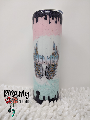 Dreamer Wings Bleached Drip Tumbler