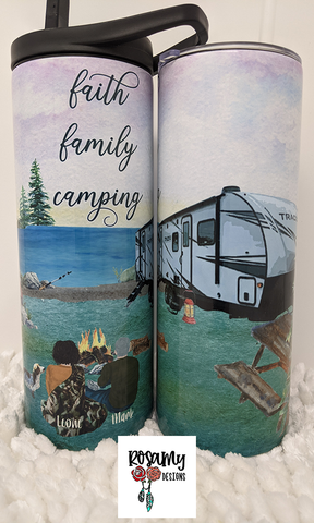 Personalized Camping Tumbler - Faith Family Camping