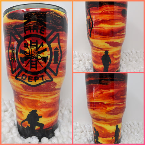 Fire Department Marble Tumbler