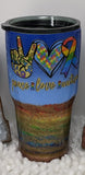 Peace, Love, Autism Tumbler