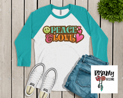 Peace & Love Raglan Tee Shirt