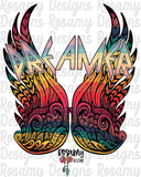 Retro Dreamer Wings - Digital Download / Sublimation Design