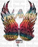 Retro Dreamer Wings - Digital Download / Sublimation Design