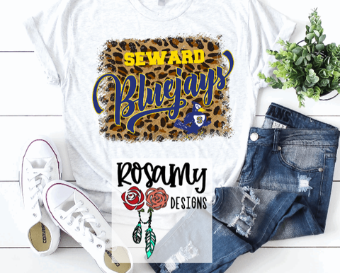 Seward Bluejays - Leopard Tee Shirt