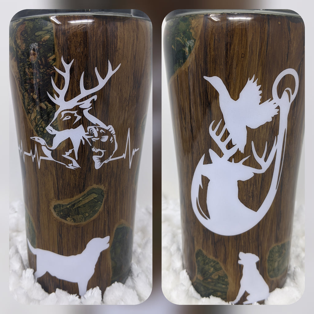 Wood Grain Deer 30oz Tumbler  Custom tumbler cups, Glitter tumbler cups,  Tumbler